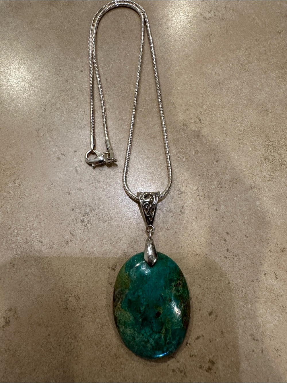 Sterling Silver Chrysocolla pendent